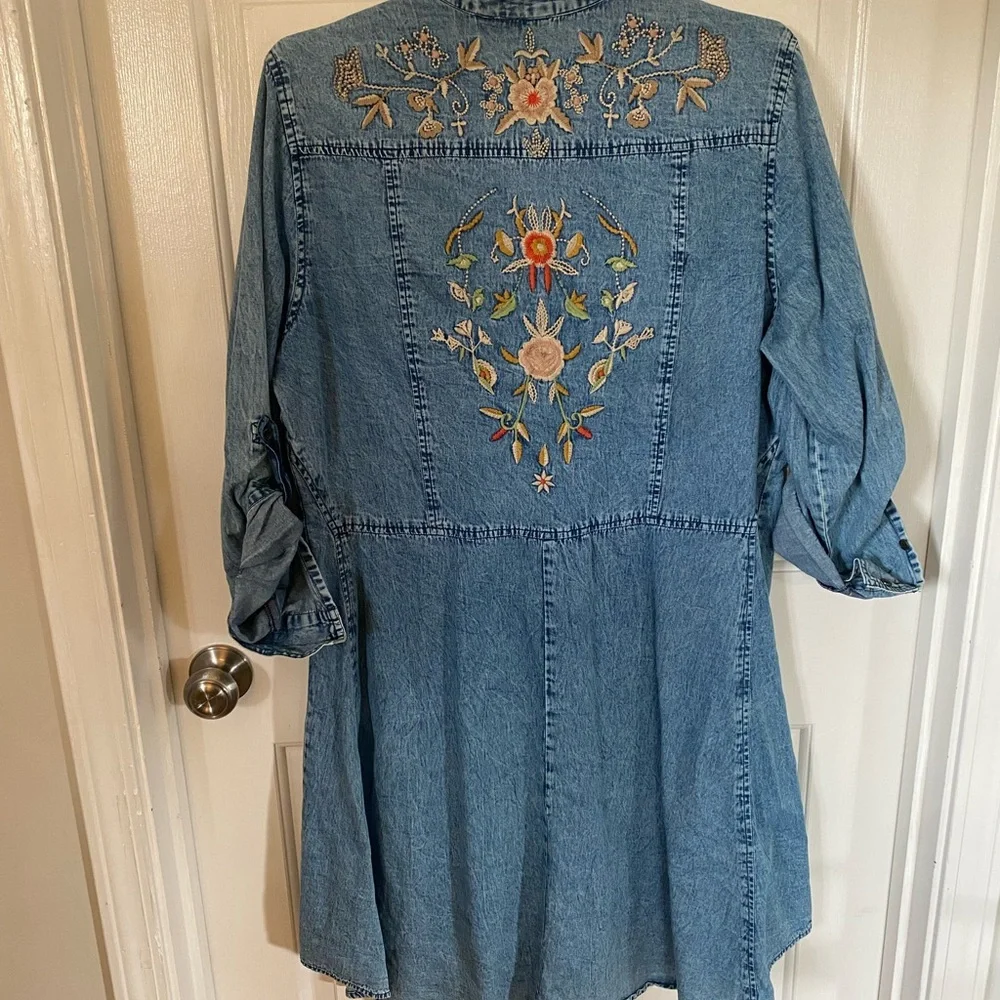 Nostalgia Embroidered Denim Dress Jacket - Picture 1 of 3